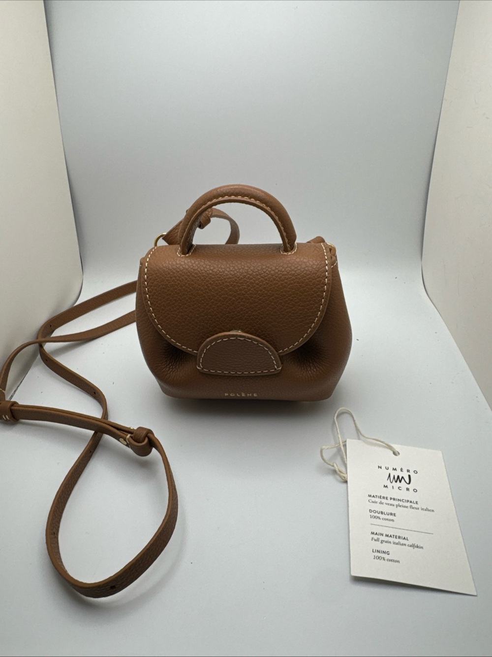 Polene Numero Un Micro Brown Crossbody Bag EUC